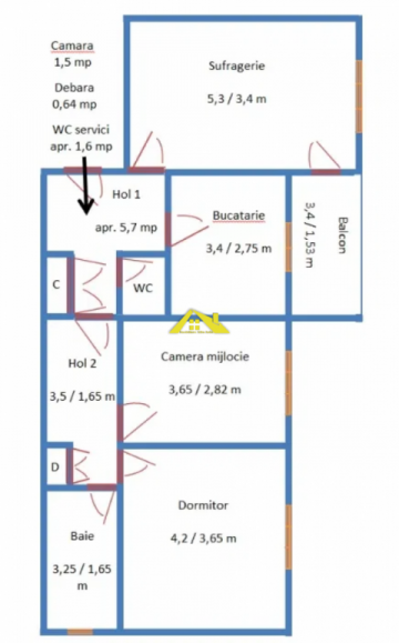 oferta-apartament-decomandat-3-camere-2-bai-cetate-zona-mercur