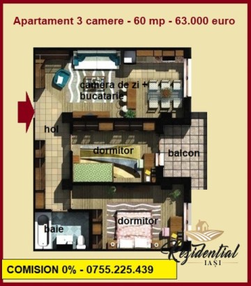 apartament-3-camere-60-mp-de-vanzare-in-miroslava-in-spate-la-family-market-900-m-1